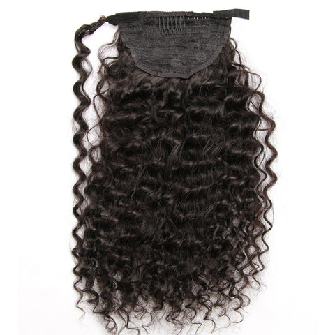 Brazilian Deep Wavy 100% Virgin Human Hair Wrap Ponytail - Forever Freestyle Premium Hair 