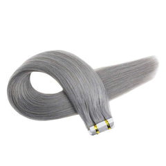 Silky Straight Gray 20 Pc Tape-In Extensions 16"- 24" - Forever Freestyle Premium Hair 