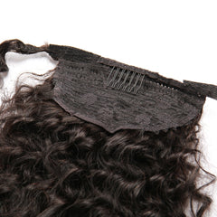 Brazilian Deep Wavy 100% Virgin Human Hair Wrap Ponytail - Forever Freestyle Premium Hair 