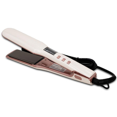 White and Pink Titanium Flat Iron - Forever Freestyle Premium Hair 