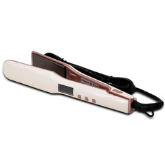 White and Pink Titanium Flat Iron - Forever Freestyle Premium Hair 